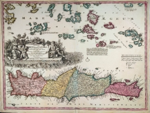 [mapa, ok. 1720]  Insula Creta hodie Candia in sua IV. Territoria divisa  [Kreta, Morze Egejskie]