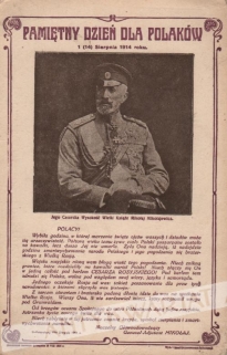 [pocztówka, 1915] Pamiętny dzień dla Polaków 1 (14) Sierpnia 1914 roku