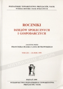 Roczniki dziejów społecznych i gospodarczych, tom LIX - za rok 1999