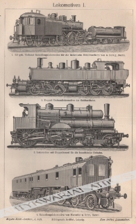 [rycina, 1909] Lokomotiven I-II. [lokomotywy]