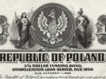 [obligacja, 1937] Republic of Poland 3% Dollar Funding Bond, Stabilization Loan series, due 1956 [3% obligacja dolarowa do pożyczki stabilizacyjnej z 1937 roku. Nominał 100 $]